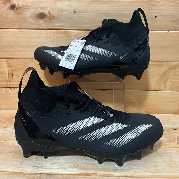 New Adidas Adizero Impact + Football Cleats ID1828 Core Black Mens Size 11.5 - Picture 1 of 7